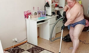 Mother-in-law Vacuums The Room Naked