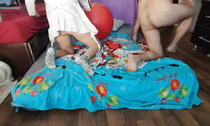 Sensual Massage Of A Hot Couple With Oil On The Body. Foreplay In The Bedroom With An Amateur Couple.