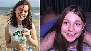 Hooking Up At The Beach - Cutie Makes Him Cum Three Times &excl;