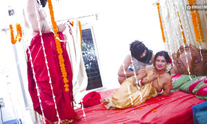 Desi Newly Married Starsudipa Fucked By A Thief Infront Of Husband And Turns Into A Hardcore Threesome ( Hindi Audio )