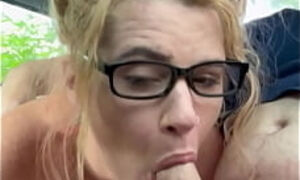 Streetwalker With Glasses Deepthroats A Cock Then Sucks Off Every Drop Of Cum After A Man Cums In Her Mouth