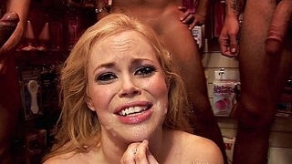 Ass Fucking Gang Bang! Blonde Gets Pounded In All 3 Holes. Massive Triple Facial & Swallowing!