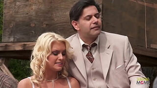 Villagers Throw A Party With The Bisexual Blonde And Brunette Milfs By Having Anal Group Sex