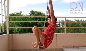 Depraved Housewife Swinging Without Panties On A Swing  C1
