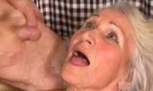 Big-titted Grandmother Takes Youthfull Jizz-shotgun