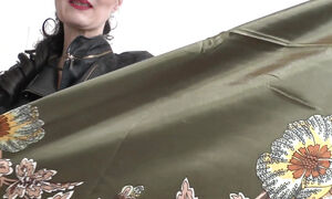 Satin Headscarf Fashion Show, Satin Headscarf And Leather Jacket, Joi Lady Victoria Valente