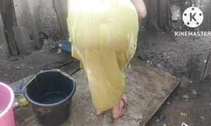 Anita Yadav Bathing Before Oil Massage