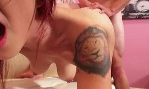 Amazingly Warm Ginger-haired Takes A Gigantic-bone In Her Cock-squeezing Rump