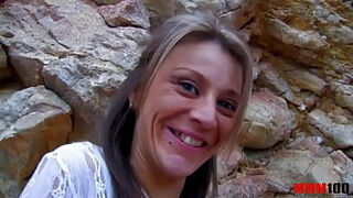 Skinny Spannish MILF Fucked Hard In The Ass At The Beach