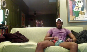 Caught!! Roommate Jerks Off While Bear Watches And Then Gets A Surprise!