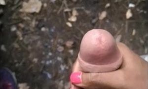 Hand-job Jizz Shot In The Woods