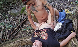 Sexywifedd Fucked On A Tree Stump